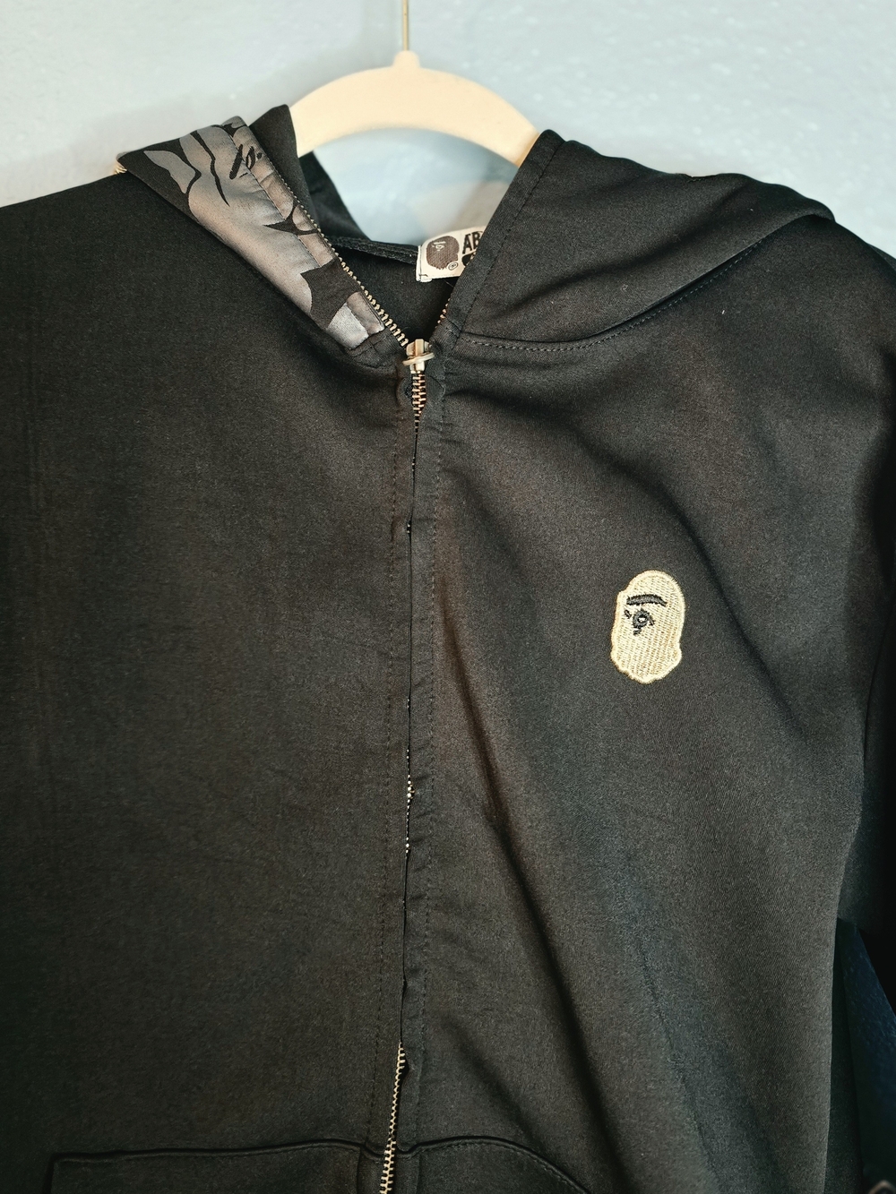 A Bathing Ape Black Full-Zip Hoodie Jacket Sz L - Picture 3 of 10